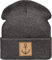 (A) Strickmütze: Anker mit Leder Patch - Wollmütze Winter-Mütze - Seemann - Herren Damen Jungen Mädchen Kinder - Angler Kapitän Mütze - Streetwear Urban Geschenk (One Size Charcoal)