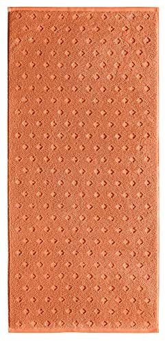 Erwin Müller Walk-Frottier Handtuch Baden Baden orange Größe 50x100 cm - extra saugstark, schnell trocknend, samtweich, beidseitige Schlaufen