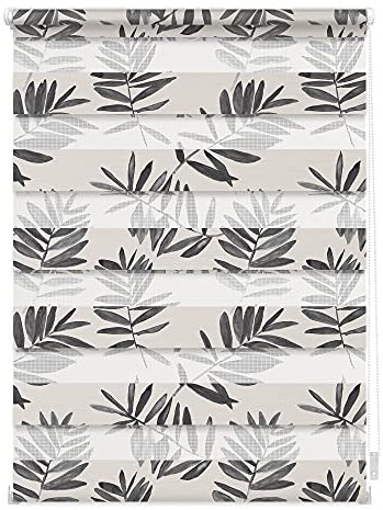 Lichtblick Doppelrollo Klemmfix ohne Bohren mit Motiv, Black Watercolor Branches - Schwarz, Blickdicht, Made in Germany, Klemmträger, Julia Schumacher 45 cm x 150 cm (B x L)