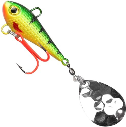 Seika Pro Raubfischköder zum Spinnangeln & Jiggen 17g Bleikopfspinner Musashi Slim, Farbe:Power Perch
