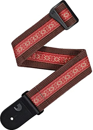 D'Addario Accessories Guitar Strap - Deluxe Cotton Guitar Strap, Brown