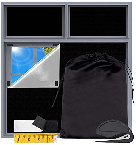 Store Occultant sans Perçage, Découpable Tissu Occultant Isolation Thermique, Rideau Occultant Thermiques avec Ventouse, pour Chambre, Bébé Chambre, Grenier (91 * 183cm)
