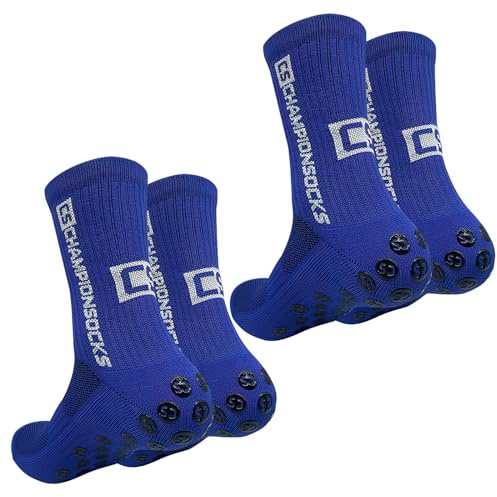 2 Paires Chaussette Antidérapante Foot Homme Femme Sports de Plein Air Chaussettes de Course Chaussettes Extensibles Chaussette d'entraînement athlétique antidérapante pour Football Rugby Tennis
