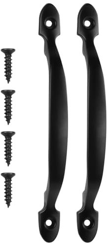 dentedeleao 2 Pieces Door Handles, Cabinet Handles, Black Doors Pull Handles, Black Door Handles Internal, Gate Handle with Screws for Bedroom Dresser Drawers Cupboard Door Kitchen