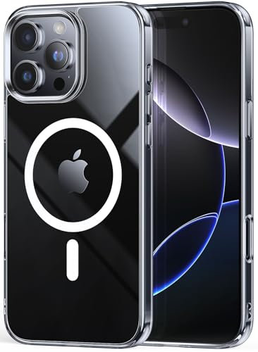 LK for iPhone 16 Pro Max Case, Compatible for MagSafe Military Grade Anti Drop and Anti Yellowing Phone Case, Transparent Magnetic Phone Case for iPhone 16 Pro Max, Clear