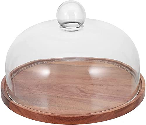 DKRAHRJJ Cake Stand with Dome Lid, Mini Cake Display Stands Dome Cbells Bell Cover for Dessert Cheese Candy Succulents/24.5*24.5*17Cm