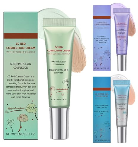 CC Crème À La Centellas Asiatica, Crème Correctrice De Couleur, Illuminateur Et Correcteur Teinté, Améliore L'éclat,Pour Touss Types De Peaux