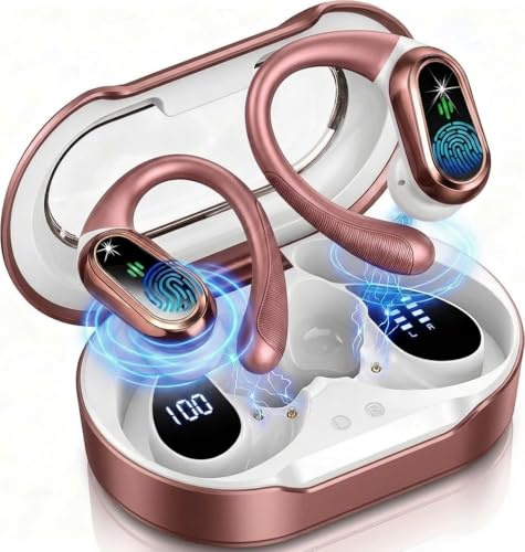Auriculares Inalambricos Deportivos, 2026 Auriculares Inalámbricos Bluetooth 5.4 HiFi Estéreo, 50H de Reproducción Cascos Bluetooth con Cancelacion Ruido ENC, Pantalla LED/IP7 Impermeable/para Running