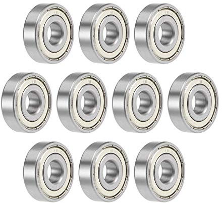 sourcing map 10Stk. 16100ZZ Rillenkugellager 10x28x8mm doppelt abgeschirmt Chromstahl P0