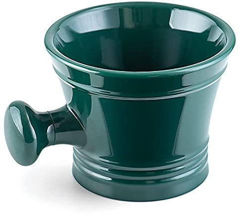 Linkidea Acryl-Rasierbecher mit Knaufgriff, tiefe Größe, Nassrasierbecher, Rasierseife und Cremeschale für Männer, Grün
