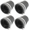 Motoforti Lot de 4 filtres à air universels pour moto - 60 mm - Noir