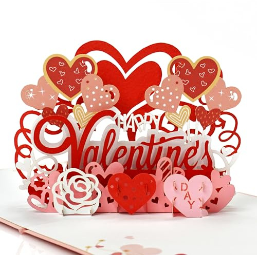 CUTPOPUP Texto de San Valentín - Tarjeta san Valentin, Tarjeta Aniversario, Regalo Aniversario Pareja, Regalos Originales Para Mujer, 3D Tarjetas Regalo (Text VD) US8-LO130ES