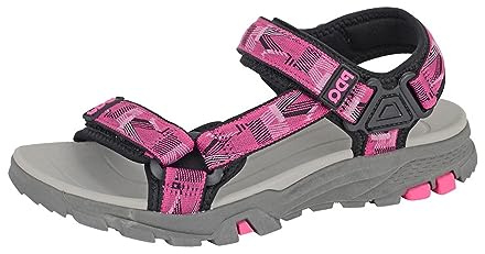 PDQ L471FM-7 Womens Dual Touch Fastening Trail Sandals Fuchsia/Black, size 7