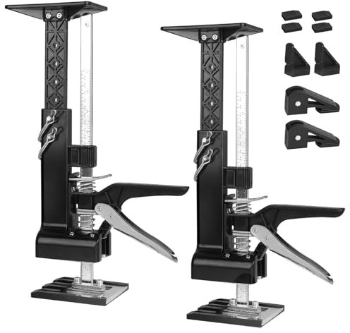 DBREAKS Bras Multi 3-en-1 Économisant le Travail avec Échelle, 2Pcs 38CM Outil de Levage Manuel Multifonctionnel Jusqu'à 220 kg, avec Support de Cric de Chariot et Pinces de Travail du Bois, Bras