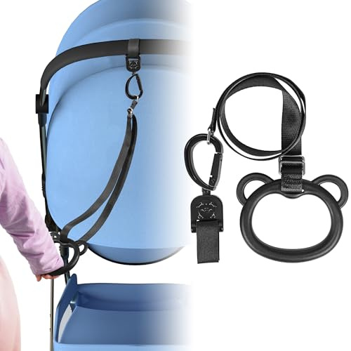 Baby Stroller Safety Leash - Compatible with Stroller, Handcart, Buggy and More - Safety Leash Keeps Children Close on the Go (Adjustable Rope Length 45-86cm, Black)