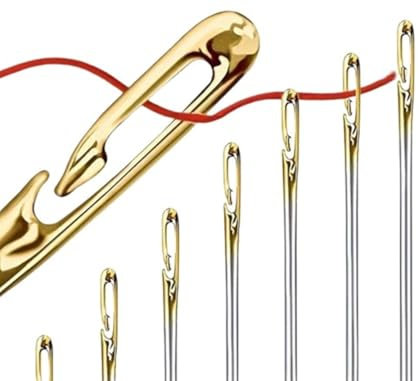 Generisch 12 Wundernadeln Selbsteinfädelnde Nähnadeln mit Goldöhr Zaubernadeln Nadeln