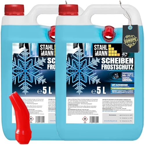 STAHLMANN® Scheibenfrostschutz 2x5 L [MADE IN GERMANY] - ScheibenfrostschutzKonzentrat für klare Sicht – Scheibenfrostschutzbis -22°C