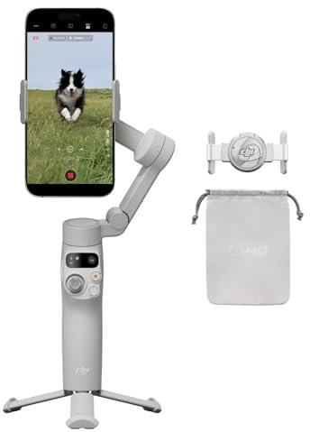 DJI Osmo Mobile 7 - Estabilizador de cardán para iPhone, Android, trípode integrado, ultraligero, cardán de 3 ejes, ActiveTrack 7.0, ShotGuides, edición con un solo clic, 10 horas de uso