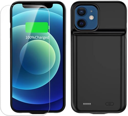 Battery Case for iPhone 13 Mini, Improved 6800 mAh Ultra Thin Portable Protective Power Smart Charging Case Compatible with iPhone 13 Mini/12mini (5.4 Inch) Rechargeable Extended Battery Charging Bag