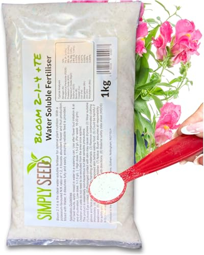 BLOOM Water Soluble Fertiliser (1KG) – Fast Acting Plant Feed with Balanced 2-1-4 NPK Ratio. Promotes Vibrant Blooms, Strong Roots & Healthy Growth. Perfect for Flowering Plants, Pots & Garden Beds