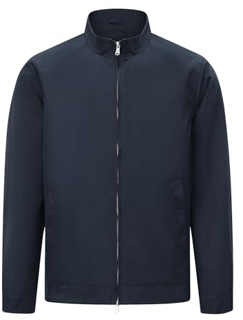 Allthemen Homme Veste Manches Longues Blouson Elegant Jacket Classique | Coup-Vent,Coupe Ample,Col Montant,Zip,Ourlet à Pression Cintrer La Taille,Business Casual Spostive,3 Poches,Anti-Rides