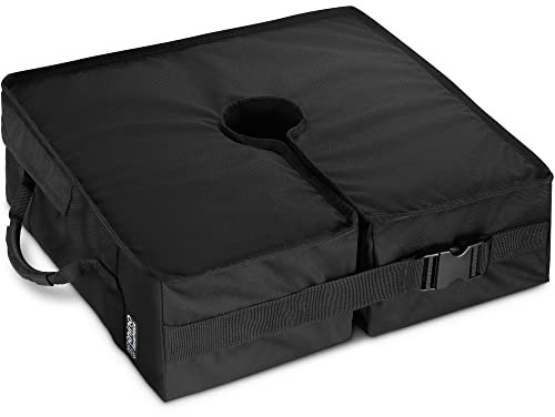Sac de Poids de Base pour Parasol, 45,7 cm ~ S'adapte à tout Type de Socle ou Pied pour Parasol, Jardin, Patio, Extérieur ~ Installation Facile (Noir)