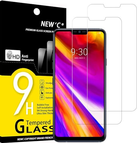 NEW'C 2 Stück für LG G7 ThinQ für Panzerglas, Frei von Kratzern, 9H Härte, HD Displayschutzfolie, 0.33mm Ultra-klar, Ultrabeständig