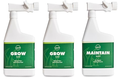Lawnifi New Lawn Starter Box, 3 Bottles of Liquid Fertilizer - Grow x2, Maintain x1