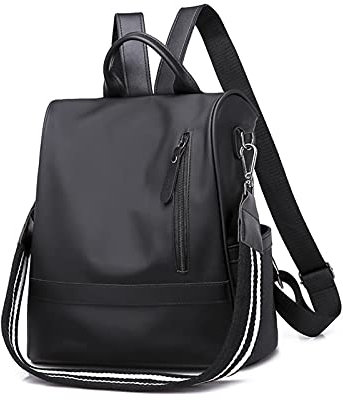 NICOLE & DORIS Damen Casual Rucksack Wasserdichter Rucksack für Frauen Reise Rucksack Anti Diebstahl Schulrucksack Stylische Schultasche Elegant Schwarz