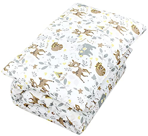 TupTam Enfants Couette à Motifs Set Couverture Toute l'année Couverture Oreiller Plat 2pcs., Animaux Sauvages, 135x100 cm