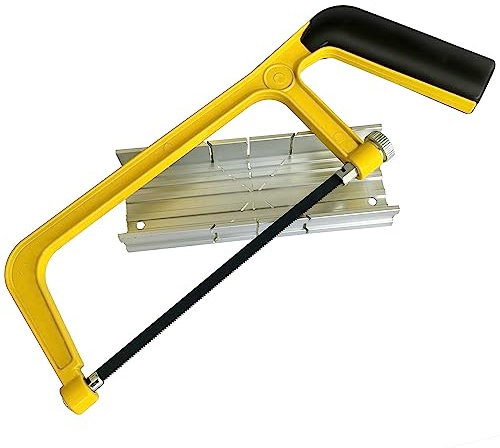 Hanpex 6 in. Mini Hacksaw & mitre Block Set - 150mm Extra Fine Cut Hack Saw with Bi-Metal Blade