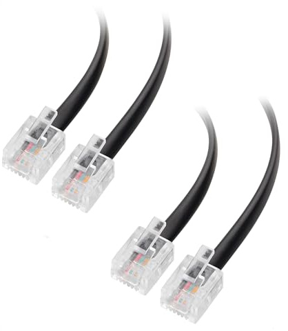 Cable Matters 2-Pack ADSL Cable 3m (RJ11 to RJ11 Cable) for Telephone, Internet DSL, ADSL, Modem in Black - 3m