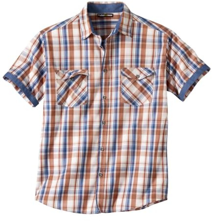 ATLAS FOR MEN - Chemise Légère Homme - Manche Courte - Chemisette d'été - Disponible en Grandes Tailles du M au 5XL