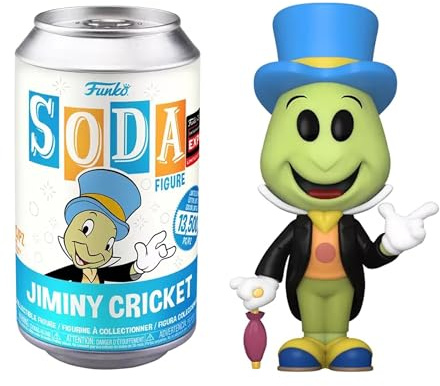 Funko Soda Vinyl: Disney - Jiminy Cricket Sealed Can con Chance at Chase (edizione limitata 2024 Entertainment Expo Shared Exclusive)
