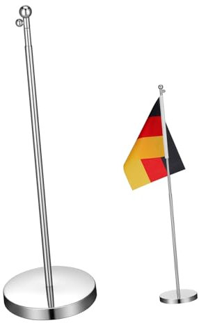 MOBUTOFU Supporto per Bandiera Telescopico in Metallo Resistente all'Usura, Base per Bandiera Domestica e Accessorio per Ufficio, Adatto per Uso Quotidiano e Festività Pubbliche