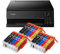 IC-Office TS6350a Farbtintenstrahl-Multifunktionsgerät All-in-One 3-in-1 (Drucker, Scanner, Kopierer, USB, WLAN, Apple AirPrint) Schwarz + 15 XXL Tintenpatronen