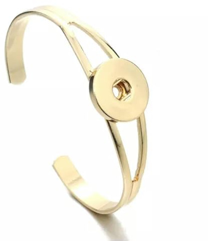 New Charm Gold 18mm Snap Button Bracelet for Women Noosa Snaps Chunk Button-gold