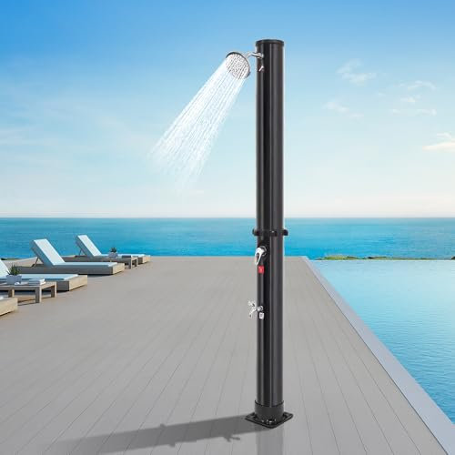 Kedia Douche Solaire de Jardin avec Grand arrosage et Robinet, Douche de Jardin pommeau de Douche pivotant à 180°, Colonne de Douche Solaire, Température Max.60 ℃ (A-35L)