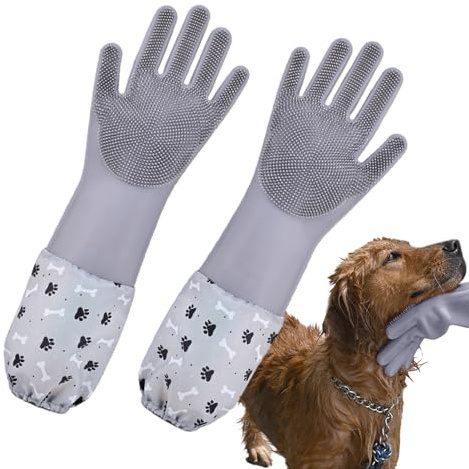 Guantes para el cuidado del pelaje – Guantes de eliminación de pelaje, guantes de cepillo para mascotas, herramienta de aseo cómoda | Ideal para levantar el pelo suelto, masajear mascotas y apoyar el