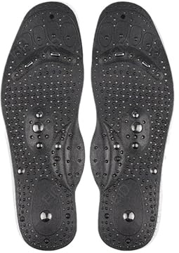 Magnetic Massage Insoles Foot Acupressure Shoe Pads Therapy Slimming Insoles for Weight Loss Man Women Unisex(Light Black,L EU41-45)