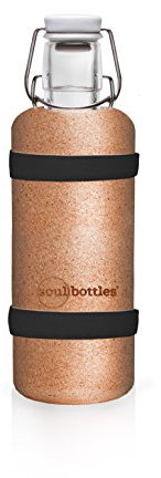 soulsleeve • Schutzhülle aus Kork • passend für die soulbottle 0,6l • zweiteilig, Bänder in schwarz