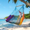Bathonly Großer Hängesessel Mit Spreizstange, Caribbean Handgewebt Hängeschaukel, XL Hammock Chair Outdoor Indoor, bis 150 kg Belastbar, Rainbow
