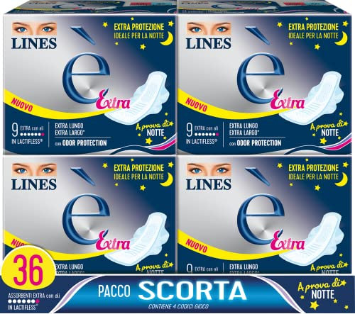 Lines È Extra con Ali Assobenti in Lactifless, PACCO SCORTA da 36 Pezzi
