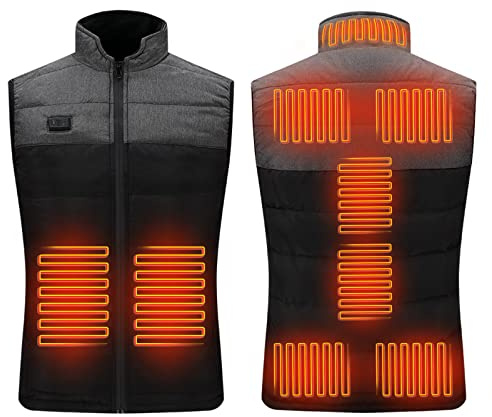 Bseical Gilet Riscaldato Uomo Flamevest, Giubbotto Termico Riscaldato Donna, Vestito Elettrici Riscaldati, Giacca Riscaldata Usb Pesca Moto Lavoro Smart Invernale (IT, Testo, XL, Regular, Regular)