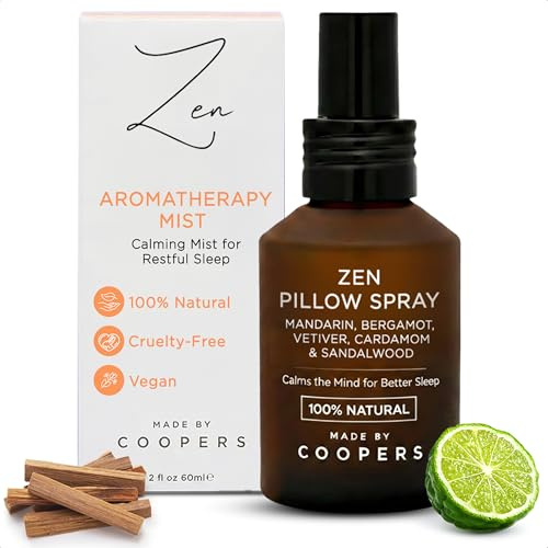 Made by Coopers Zen Pillow Sleep Spray | Natural Lavender-Free Sleep Aid with Sandalwood, Mandarin, Bergamot, Vetiver & Cardamom | Calming Aromatherapy | Vegan & Cruelty Free | 60ml