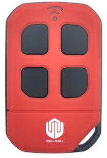 WallMall Lively Télécommande Universelle étanche pour Portail 433/433,92 MHz avec 4 Touches indépendantes compatibles Codes Fixes Batterie Longue durée Incluse (Racing Red)