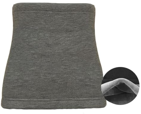 iNszkoos Isolerad sammet stickad ländryggsvärmare för män kvinnor termisk nedre ryggen stöd stöd mage njurvärmare midja magpärm postpartum mage wrap, Grå, L-suggest 40-55KG