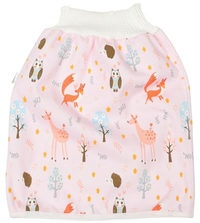 TOYANDONA Jupe-Couche Imperméable en Coton pour Bébés, Jupe Anti-Fuite Lavable Motif Cartoon, pour L'apprentissage Propreté Garçon Fille
