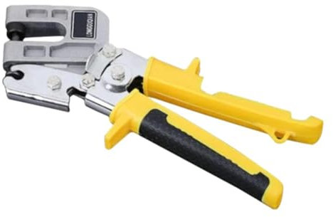 Crimpadora de pernos de metal, aleación de aluminio, alicates de perforación de techo, yeso, alicates dobles para herramientas de sujeción, cable de metal, bajante para niños, AWG23-7, trinquete