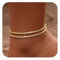 HARJJME Fußkettchen für Damen Silber 925 Gold Fussketten für Frauen Doppelte Herz Perlen Plättchen Twist Infinity Fußkette Verstellbare Layered Sommer Strand Fußschmuck Geschenk